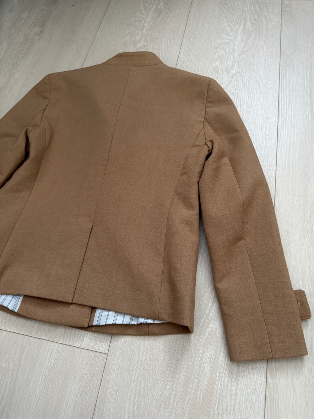 Ann Taylor Tan Double-Breasted Blazer with Gold Buttons - Picture 9 of 10